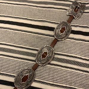 Silver and turquoise conch Justin western women’s belt